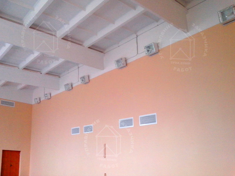 Фото потолка и стен спортивного зала в «Доме культуры» после ремонта и отделки