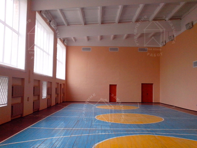 Фото спортивного зала в «Доме культуры» города Юбилейного после капитального ремонта